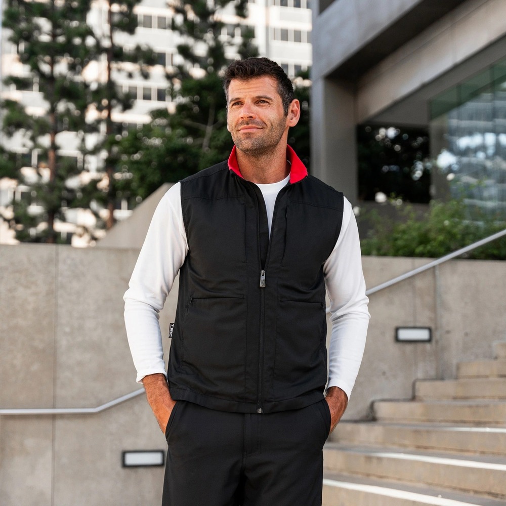 SCOTTeVEST Men Black Red 26 Pocket Travel Vest XLT Extra Large Tall TEC Utility